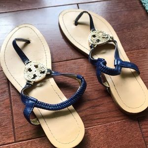 Payless Crème Sandals Dark Blue size 7